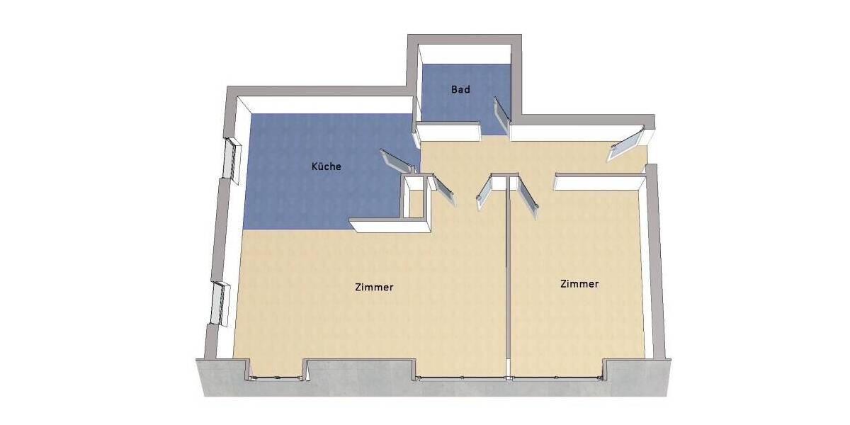 Etagenwohnung Berlin / Grünau Grünau - 2 Zimmer, 54 m&sup2;, 238.000&euro; | Angebot:26583054