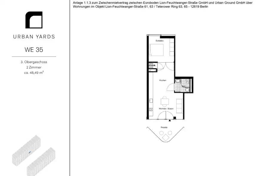 Etagenwohnung Berlin Kaulsdorf - 2 Zimmer, 48 m&sup2;, 897&euro; | Angebot:26411279