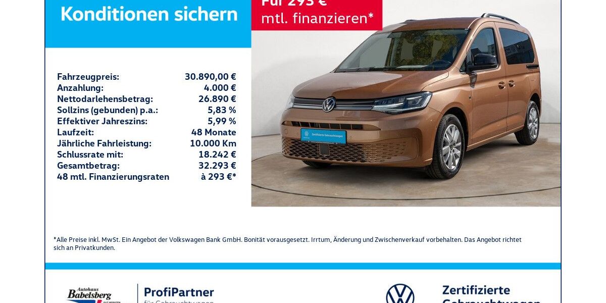 VW Caddy 10.845 km 27.970 &euro; Potsdam 14482