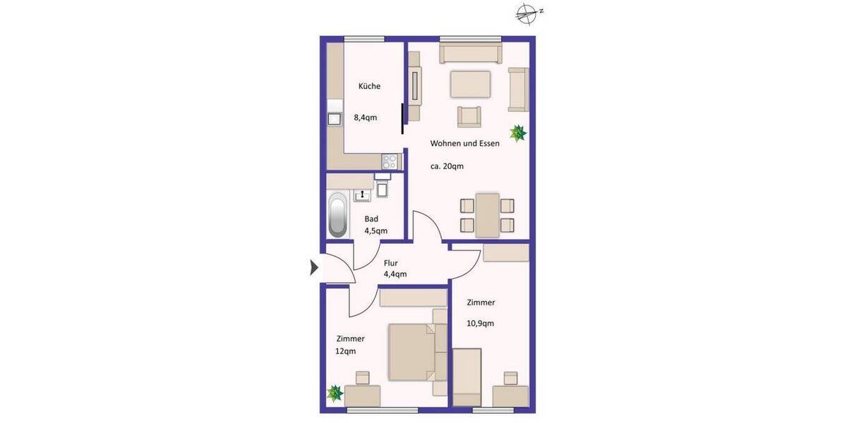 Etagenwohnung Berlin Neu-Hohenschönhausen - 3 Zimmer, 59 m&sup2;, 239.000&euro; | Angebot:26696484