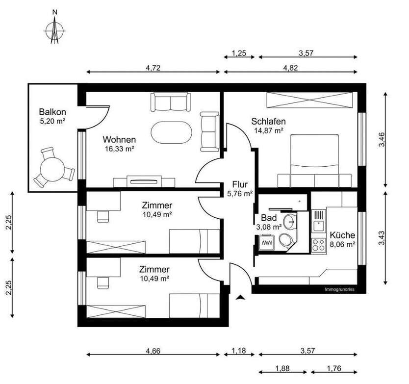 Wohnung zum Kaufen in Potsdam 259.000 € 71.78 m²