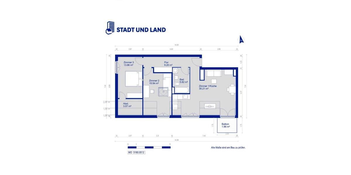 Dachgeschoßwohnung Berlin Marzahn-Hellersdorf - 3 Zimmer, 79 m&sup2;, 1.405&euro; | Angebot:27699216