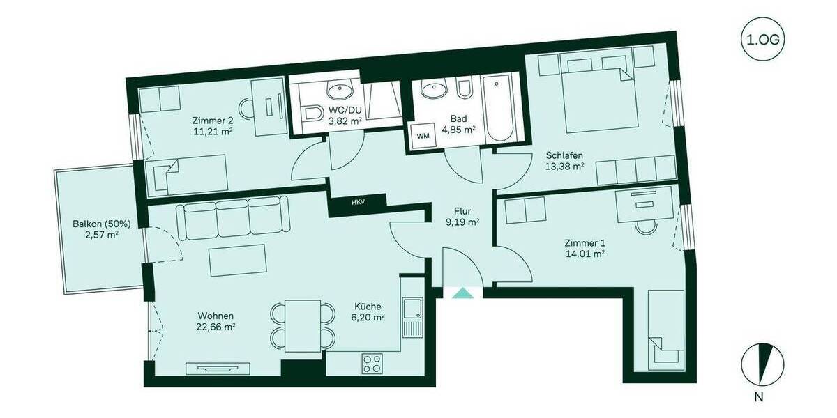 Etagenwohnung Berlin Lichtenrade - 4 Zimmer, 87 m&sup2;, 489.900&euro; | Angebot:25938539