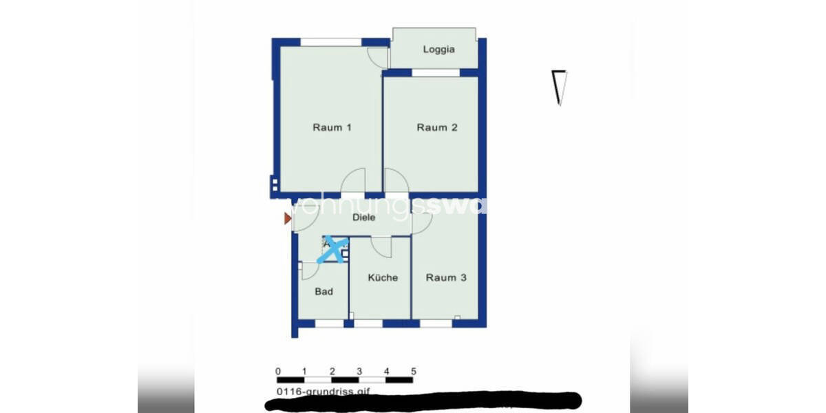 Etagenwohnung Berlin Tegel - 3 Zimmer, 65 m&sup2;, 532&euro; | Angebot:25970501