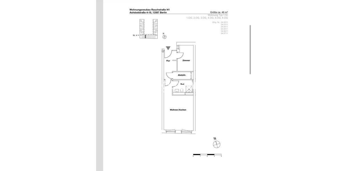 Etagenwohnung Berlin Spandau - 2 Zimmer, 46 m&sup2;, 428&euro; | Angebot:25655302
