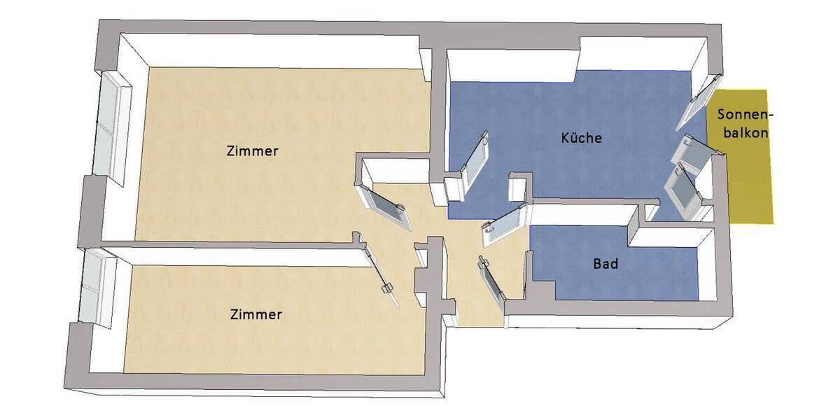 Etagenwohnung Berlin Baumschulenweg - 2 Zimmer, 48 m&sup2;, 199.000&euro; | Angebot:26540175