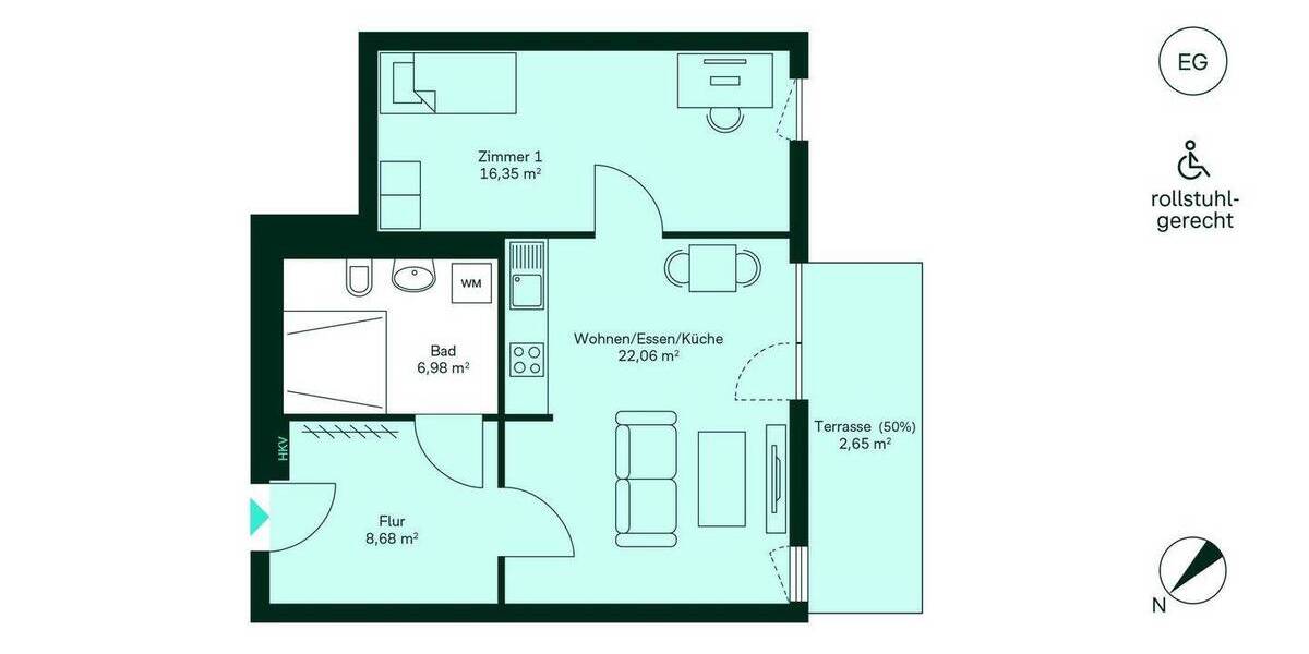 Etagenwohnung Berlin Buch - 2 Zimmer, 56 m&sup2;, 339.900&euro; | Angebot:26778436