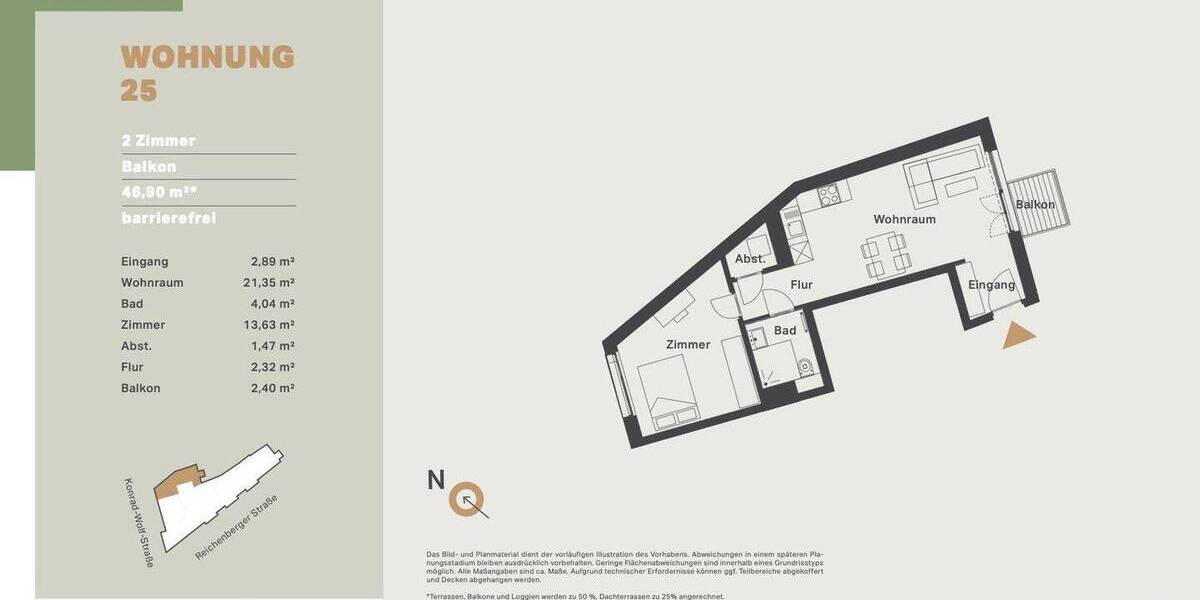 Etagenwohnung Berlin Alt-Hohenschönhausen - 2 Zimmer, 46 m&sup2;, 350.000&euro; | Angebot:26219815