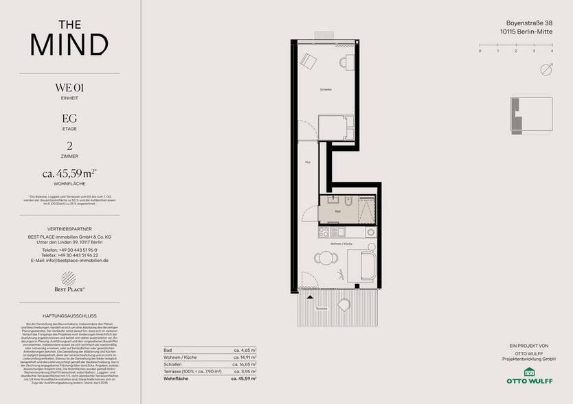 High End-Living in Berlin-Mitte: Loft-Feeling mit eigener Terrasse und klaren Design-Linien 2 zimmer