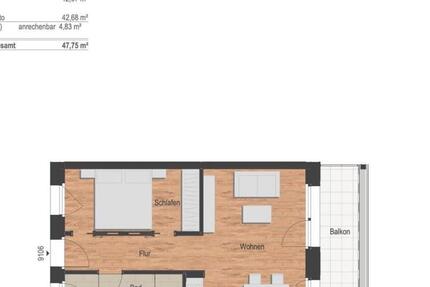 Wohnung Potsdam Südliche Innenstadt - 2 Zimmer, 48 m&sup2;, 950&euro; | Angebot:25791629