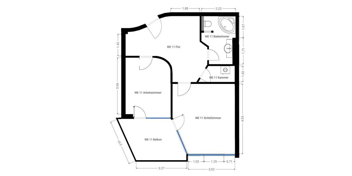 Etagenwohnung Berlin Lankwitz - 2 Zimmer, 56 m&sup2;, 239.000&euro; | Angebot:26502630
