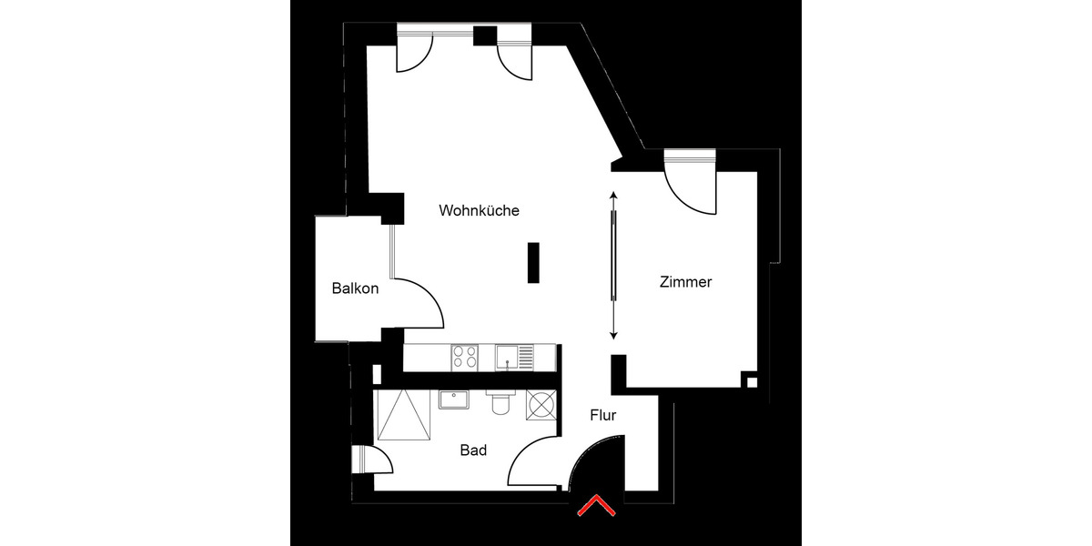 Etagenwohnung Berlin Lichtenberg - 2 Zimmer, 53 m&sup2;, 350.000&euro; | Angebot:26647855