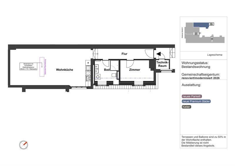Etagenwohnung Berlin Charlottenburg - 2 Zimmer, 63 m&sup2;, 479.000&euro; | Angebot:25986971