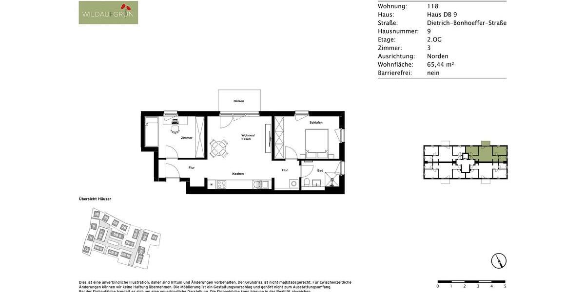Etagenwohnung Wildau - 3 Zimmer, 65 m&sup2;, 1.025&euro; | Angebot:25649866