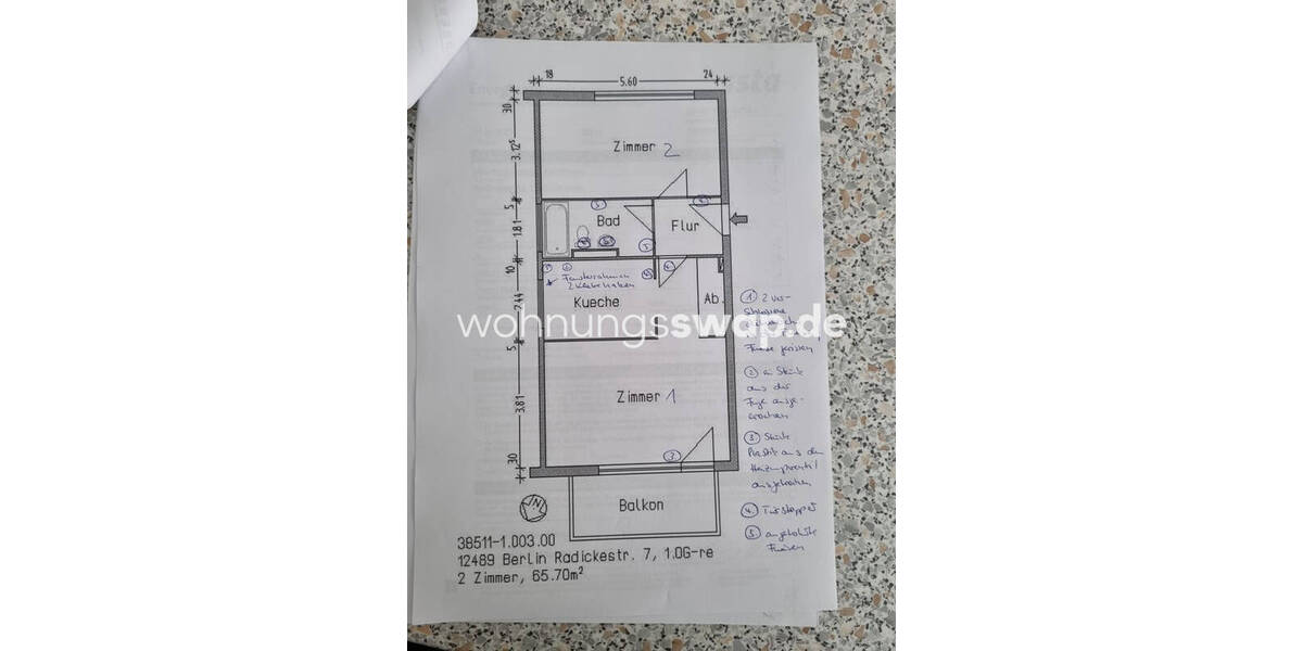 Etagenwohnung Berlin Adlershof - 2 Zimmer, 65 m&sup2;, 900&euro; | Angebot:25971115