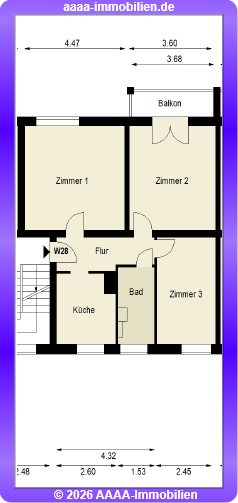 Etagenwohnung Berlin Friedrichshain - 3 Zimmer, 70 m&sup2;, 429.000&euro; | Angebot:24722943