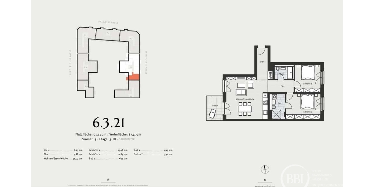 Provisionsfrei: Großer Balkon in Schöneberg, Neubau mit Aufzug - Etagenwohnung Berlin Berlin City / S-Bahn-Ring - Schöneberg | Angebot:27489788