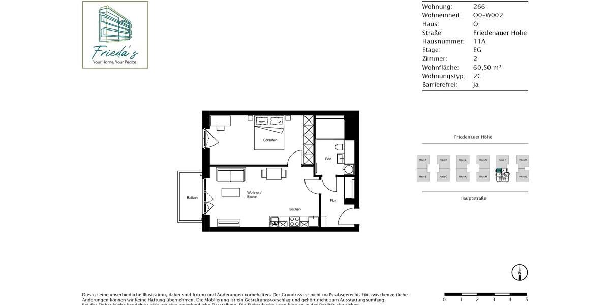 Erdgeschoßwohnung Berlin Tempelhof-Schöneberg - 2 Zimmer, 60 m&sup2;, 1.379&euro; | Angebot:26587619