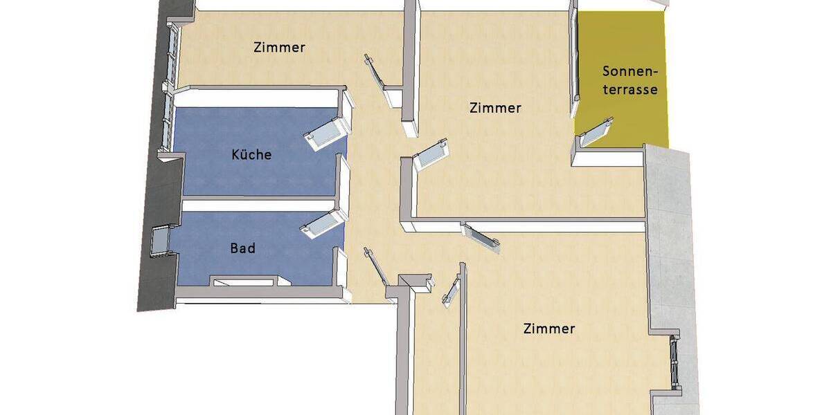 Etagenwohnung Berlin / Staaken Staaken - 3 Zimmer, 71 m&sup2;, 299.000&euro; | Angebot:26343451