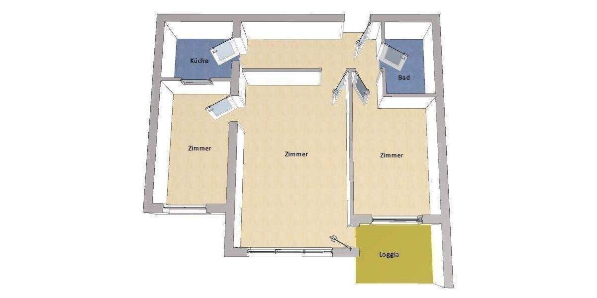 Etagenwohnung Berlin Lankwitz - 3 Zimmer, 65 m&sup2;, 249.000&euro; | Angebot:25669451