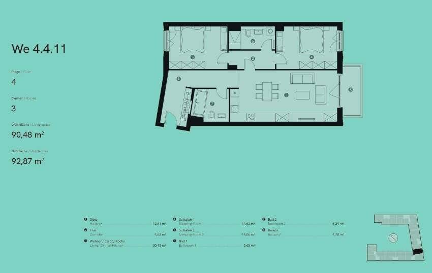 Etagenwohnung Berlin Friedrichshain - 3 Zimmer, 90 m&sup2;, 863.179&euro; | Angebot:25753795