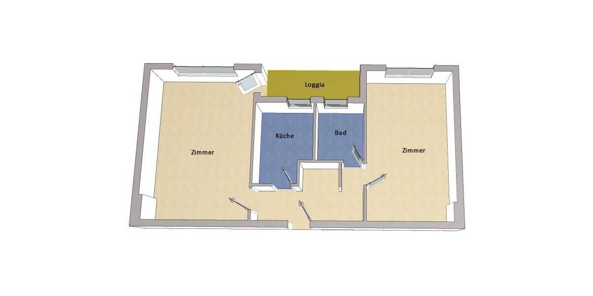 Etagenwohnung Berlin Haselhorst - 2 Zimmer, 60 m&sup2;, 259.000&euro; | Angebot:26672085