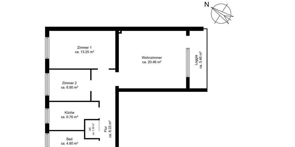 Etagenwohnung Berlin Lichterfelde - 3 Zimmer, 65 m&sup2;, 395.000&euro; | Angebot:25777824