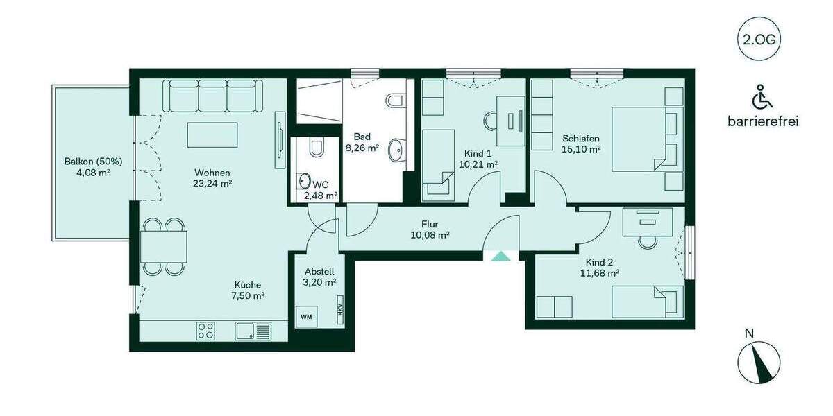 Etagenwohnung Hoppegarten Dahlwitz-Hoppegarten - 4 Zimmer, 95 m&sup2;, 504.900&euro; | Angebot:25938918