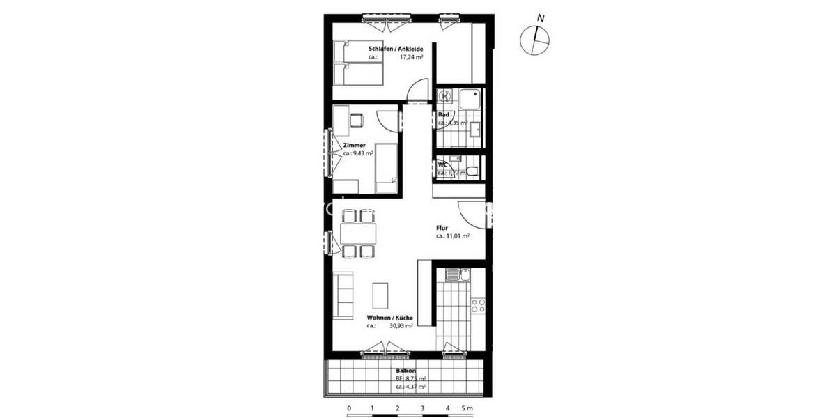 Etagenwohnung Berlin Wittenau - 3 Zimmer, 80 m&sup2;, 900&euro; | Angebot:26028584