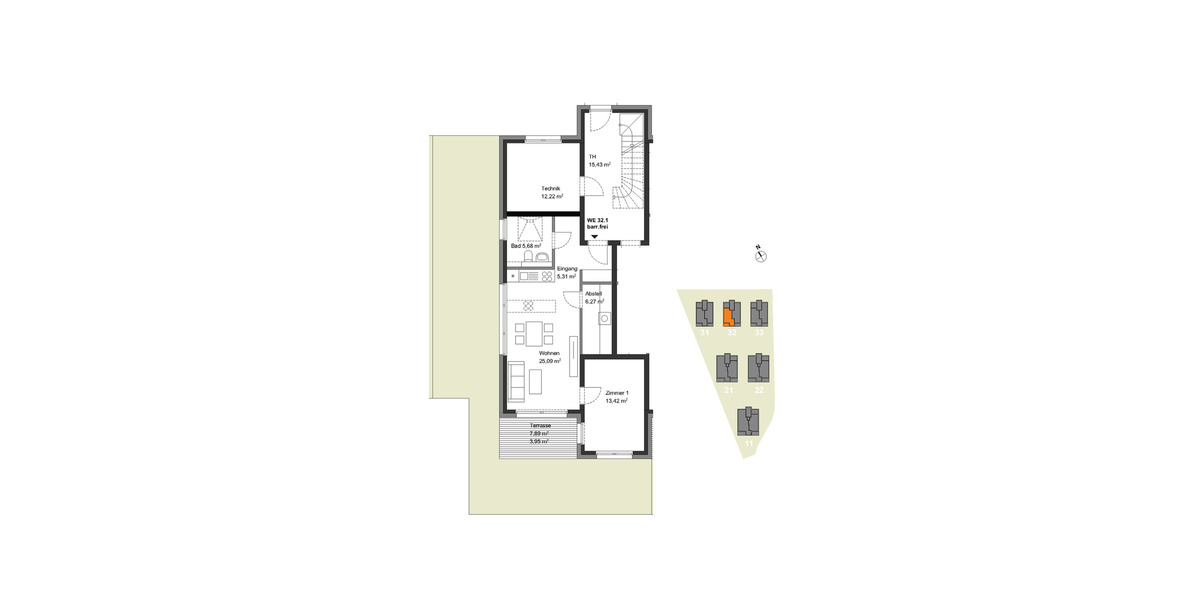 Terrassenwohnung Zeuthen Falkenhorst - 2 Zimmer, 59 m&sup2;, 320.000&euro; | Angebot:25743671