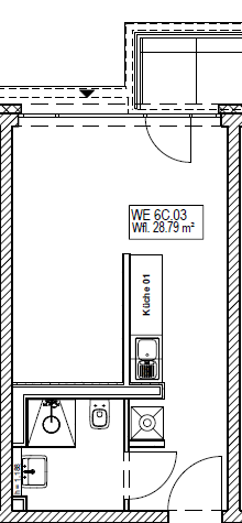 Etagenwohnung Berlin Neukölln - 1 Zimmer, 28 m&sup2;, 770&euro; | Angebot:24679260