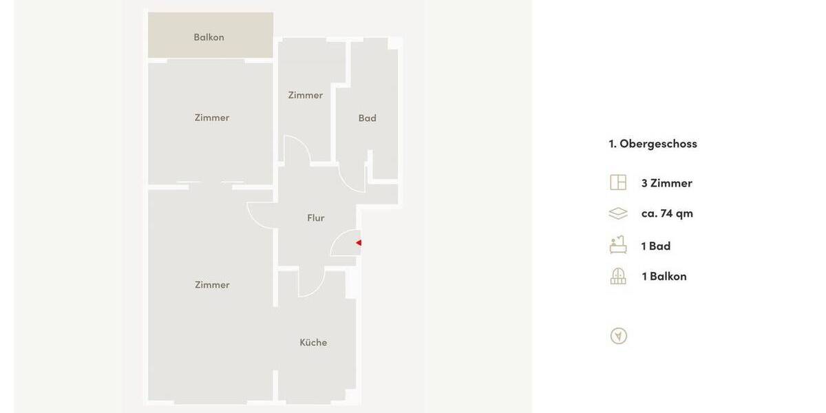 Etagenwohnung Berlin Wilmersdorf - 3 Zimmer, 74 m&sup2;, 485.000&euro; | Angebot:25970911