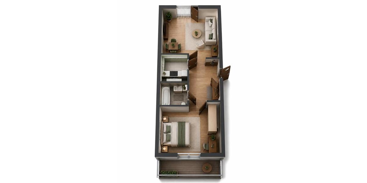 Etagenwohnung Berlin Marzahn-Hellersdorf - 2 Zimmer, 47 m&sup2;, 1.200&euro; | Angebot:26585240