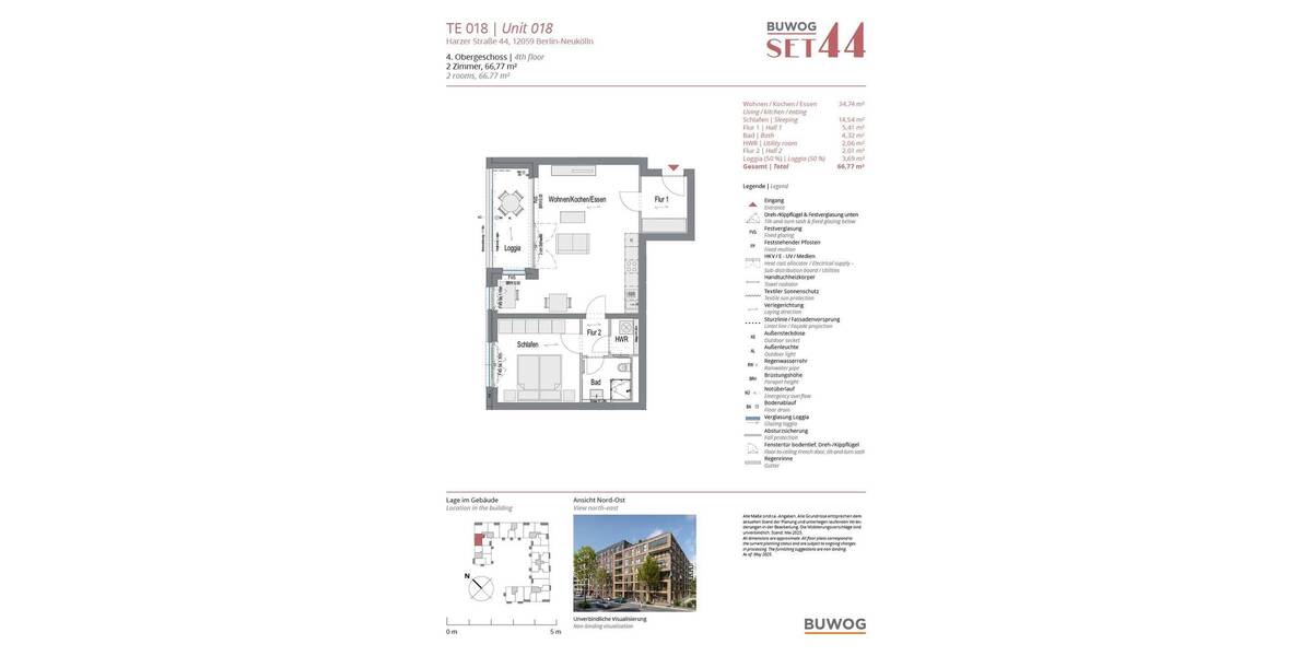 Etagenwohnung Berlin Alt-Treptow - 2 Zimmer, 66 m&sup2;, 453.300&euro; | Angebot:26032810