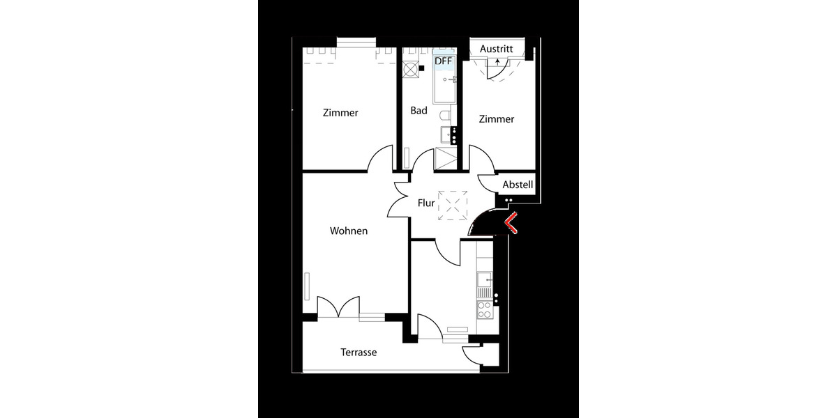 Etagenwohnung Berlin Friedrichshain - 3 Zimmer, 69 m&sup2;, 1.300&euro; | Angebot:26545576