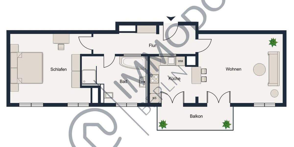 Etagenwohnung Berlin Johannisthal - 2 Zimmer, 80 m&sup2;, 465.000&euro; | Angebot:25750248