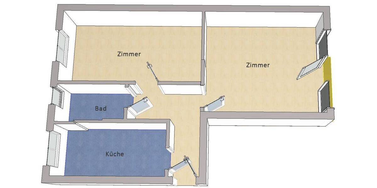 Etagenwohnung Berlin Charlottenburg - 2 Zimmer, 50 m&sup2;, 380.000&euro; | Angebot:26026346
