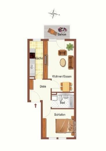 Etagenwohnung Hohen Neuendorf - 2 Zimmer, 46 m&sup2;, 145.000&euro; | Angebot:25699725