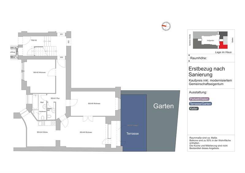 Terrassenwohnung Berlin Wilmersdorf - 3 Zimmer, 86 m&sup2;, 695.000&euro; | Angebot:25986972