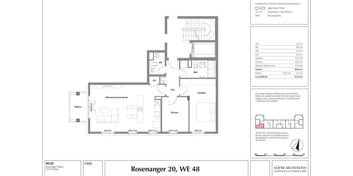 Etagenwohnung Wildau - 3 Zimmer, 83 m&sup2;, 1.120&euro; | Angebot:25810390