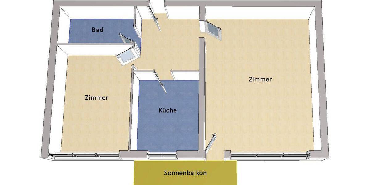 Etagenwohnung Berlin Zehlendorf - 2 Zimmer, 54 m&sup2;, 215.000&euro; | Angebot:26627200