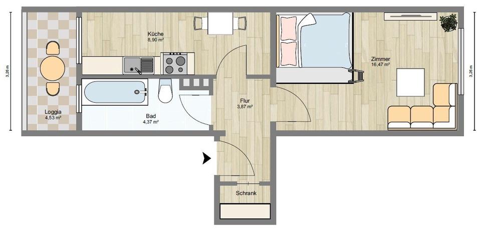 Hochparterre Berlin Charlottenburg-Wilmersdorf - 1 Zimmer, 36 m&sup2;, 930&euro; | Angebot:26701679