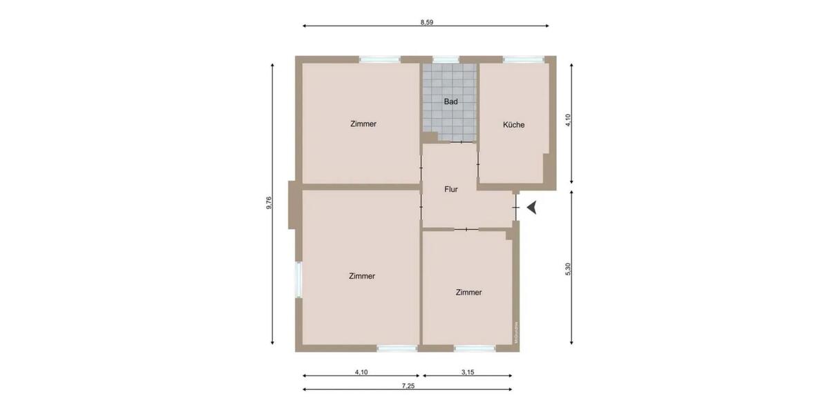 Etagenwohnung Berlin Reinickendorf - 3 Zimmer, 75 m&sup2;, 349.000&euro; | Angebot:26300695