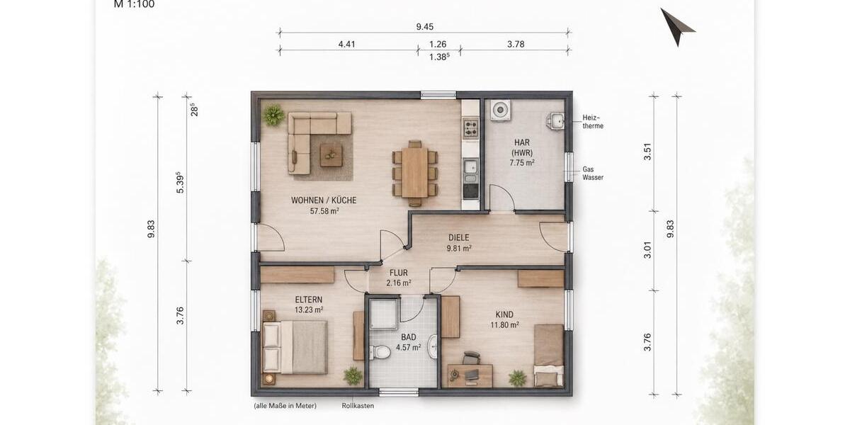 Bungalow Berlin Marzahn-Hellersdorf - 3 Zimmer, 77 m&sup2;, 565.000&euro; | Angebot:27290643