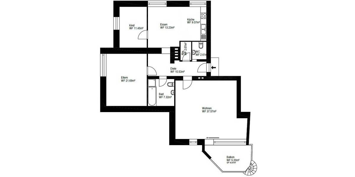 Etagenwohnung Berlin Westend - 3 Zimmer, 120 m&sup2;, 849.000&euro; | Angebot:25942154