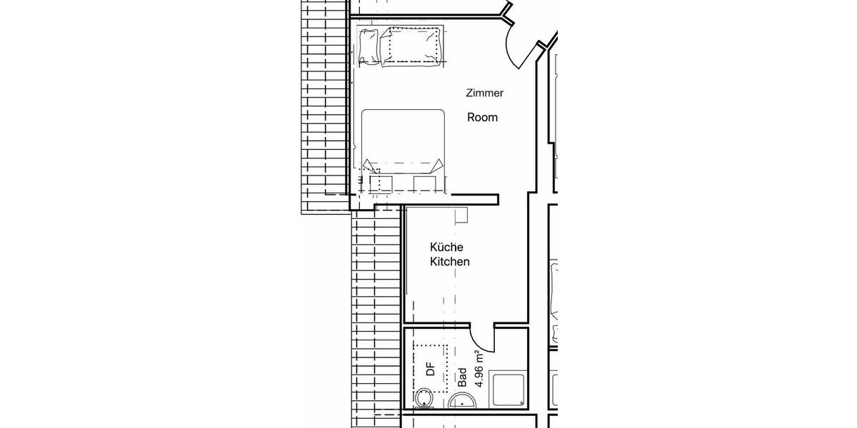 Dachgeschoßwohnung Berlin Spandau - 1 Zimmer, 32 m&sup2;, 950&euro; | Angebot:24490930