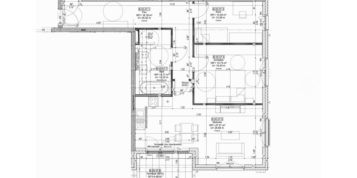 Etagenwohnung Teltow - 3 Zimmer, 84 m&sup2;, 1.418&euro; | Angebot:25374727