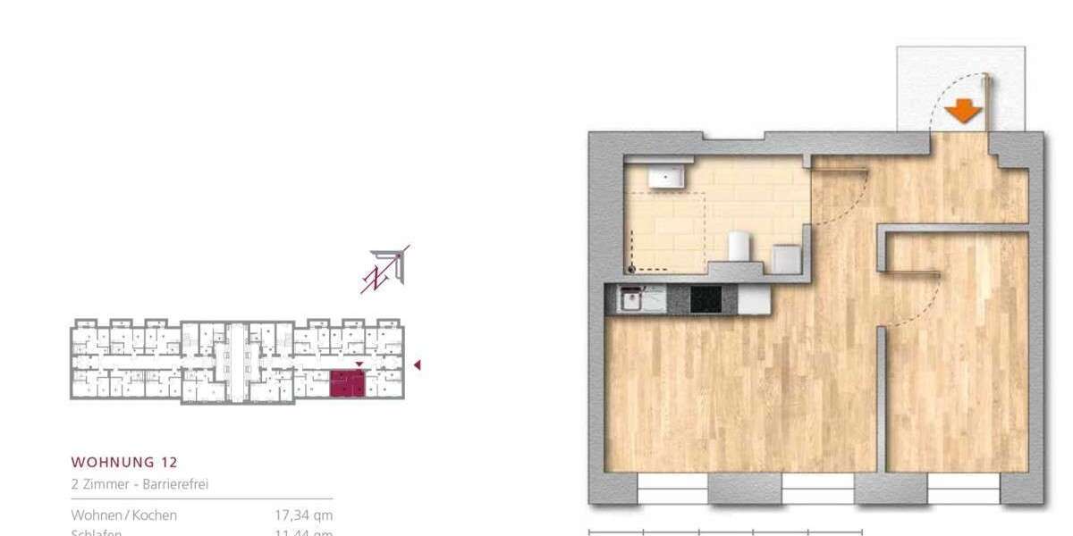 Etagenwohnung Berlin / Buch Buch - 2 Zimmer, 42 m&sup2;, 185.000&euro; | Angebot:24026141