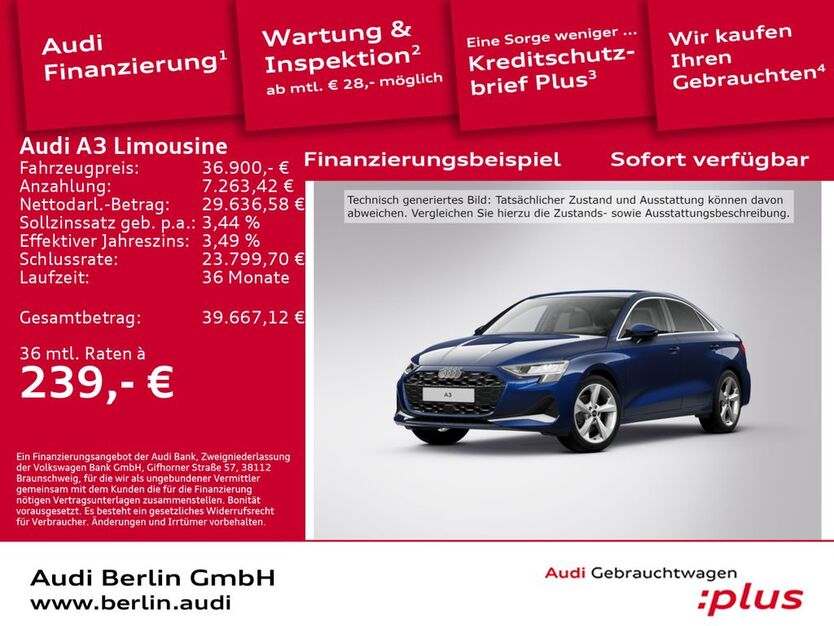 Audi A3 4.351 km 36.900 € Berlin 10587