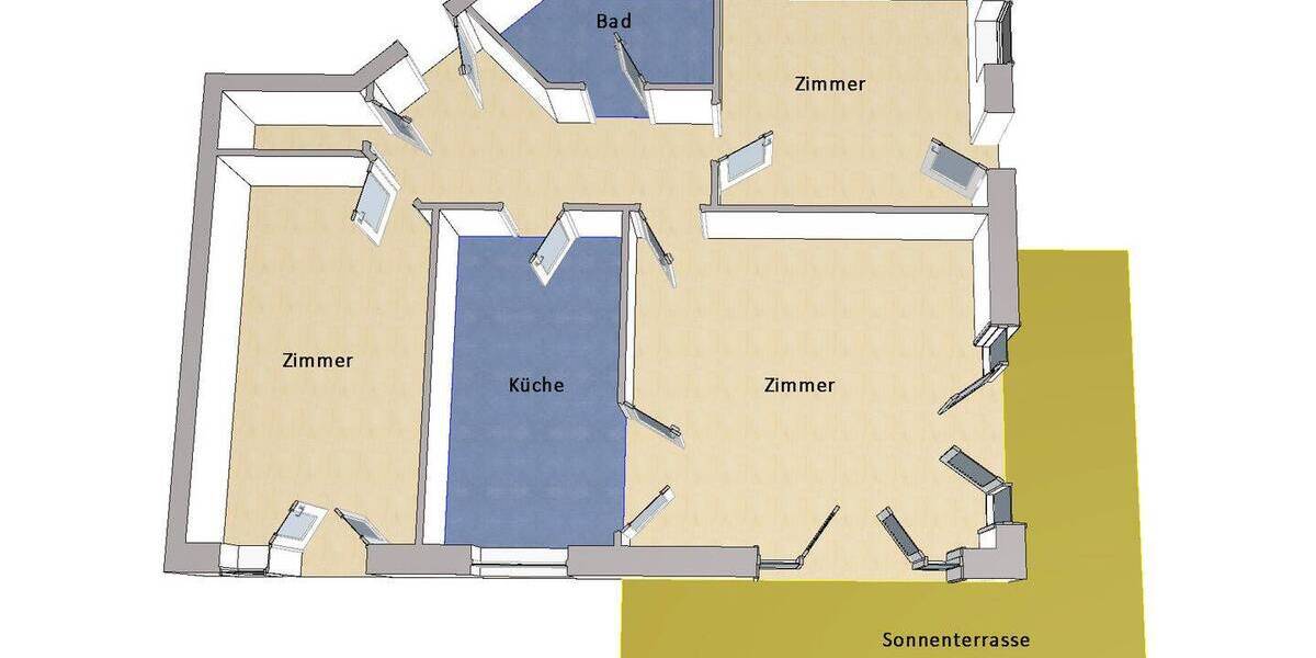 Etagenwohnung Teltow - 3 Zimmer, 82 m&sup2;, 339.000&euro; | Angebot:26242649
